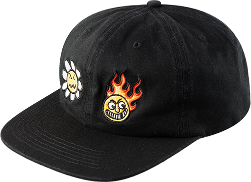 BAKER FLOWER FLAME WASH HAT ADJ-BLK