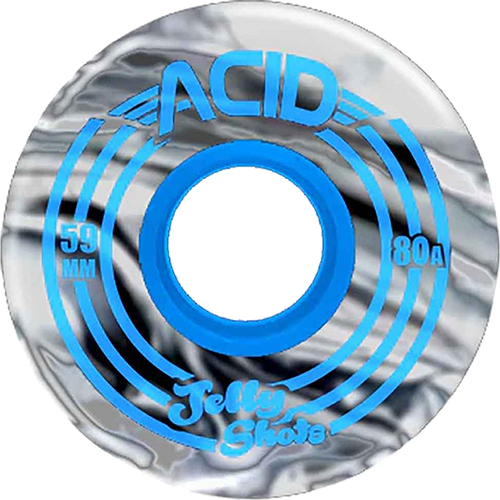 ACID JELLY SHOTS 59mm 80a WHITE BLK SWIRL WHEELS SET