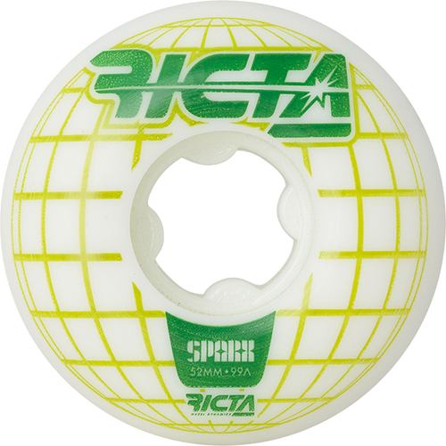 RICTA MAINFRAME SPARX 52MM 99A WHT GRN WHEELS SET