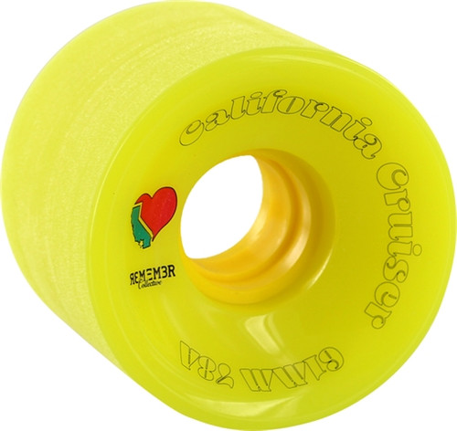 REMEMBER CALIFORNIA CRUISER 61mm 78a NEON GRN/YEL Wheels Set