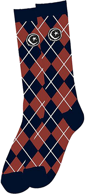 FOUNDATION ARGYLE TALL SOCKS CLAY/NAVY 1pr