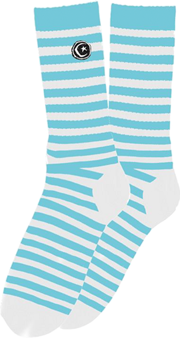 FOUNDATION STRIPED STAR & MOON SOCKS WHITE 1pr