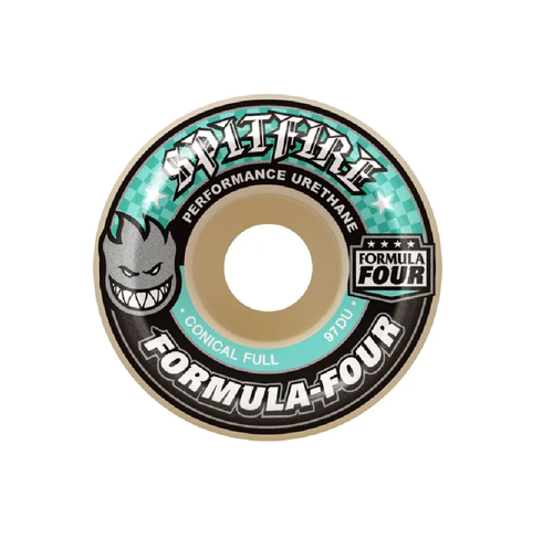 Spitfire F4 Conical Full Wheels Set White Aqua 56mm97a