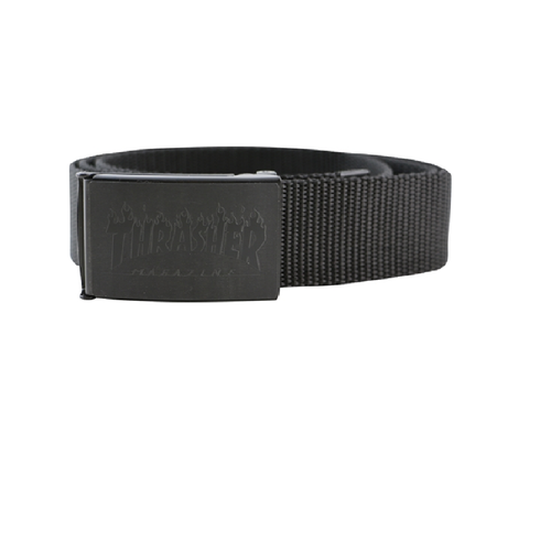 THRASHER Flame WEB BELT BLACK TONAL