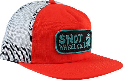 SNOT LOGO PATCH TRUCKER HAT ORG/WHT