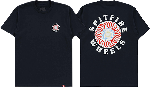 SPITFIRE OG CLASSIC FILL SS TSHIRT LARGE  NAVY/RED