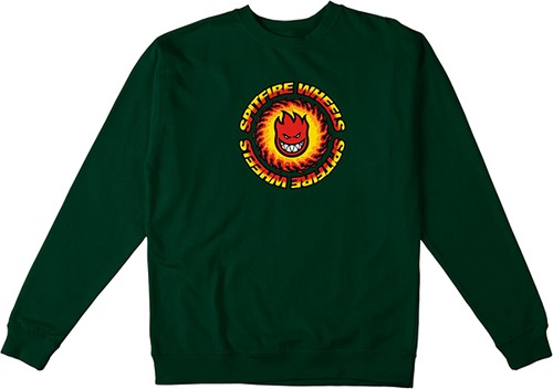 SPITFIRE OG FIREBALL CREWNECK SWEATSHIRT SMALL DK.GRN