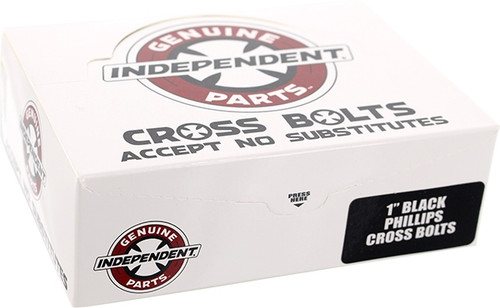 INDEPENDENT 12/PK 1" PHILLIPS BLACK SKATE HARDWARE