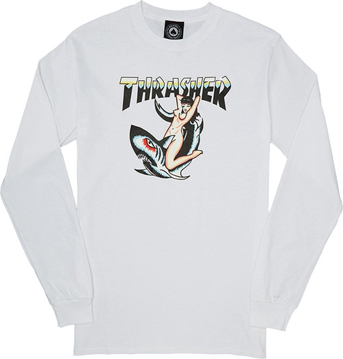 THRASHER TATTOO L/S SMALL WHITE