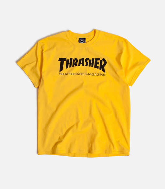 black thrasher shirt with red writing