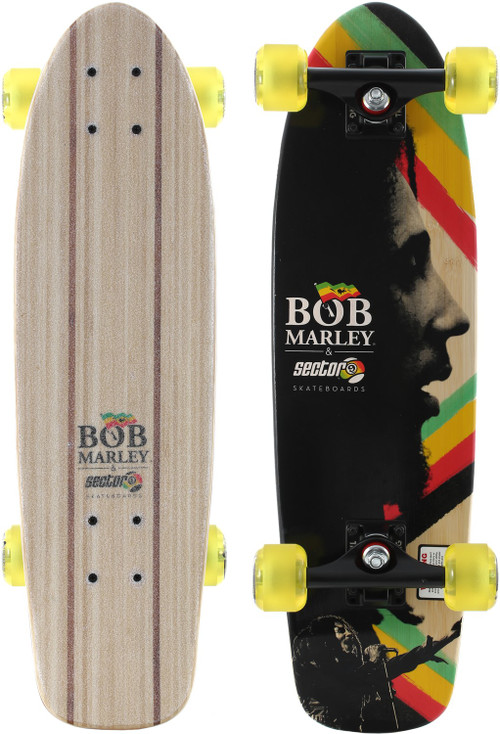 Sector 9 Bamboo Natty Dread Bob Marley Skateboard Complete Black