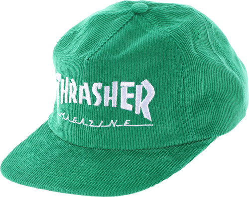 Thrasher Mag Logo Cord Hat Green Snapback | Boardparadise.com