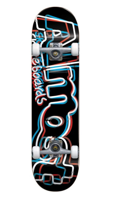 Almost Neon Skateboard Complete Red Black White Blue 8