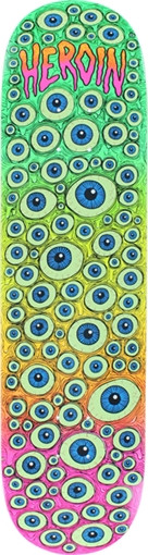 スケートボード Heroin skateboards deck size 8.0 Heroin Skateboard Deck Eyes Holographic Symmetrical 8.25
