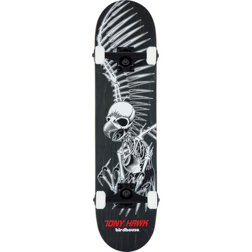 Birdhouse Tony Hawk Full Skull Skateboard Complete Black Grey 7.5
