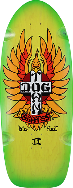 DOGTOWN BIG FOOTⅡ Dogtown Big Foot Ii Rider Skateboard Deck-12X31 Yel/Grn Fade W/Mob