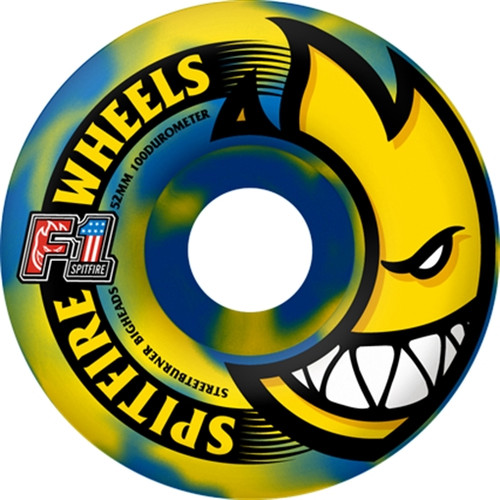 Spitfire F1 Street Burners Bighead 56Mm Blu Yel Swirl Skateboard
