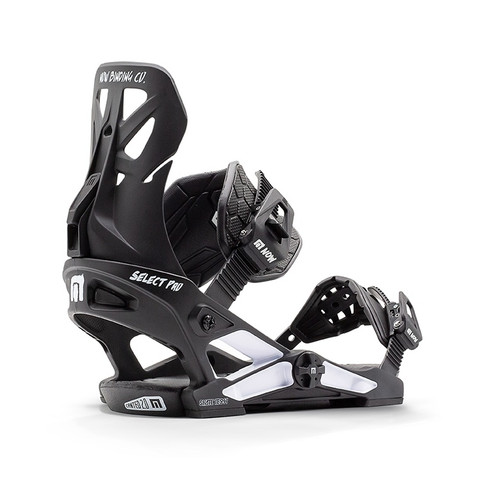 Now Select Pro Snowboard Bindings Black White | Boardparadise.com