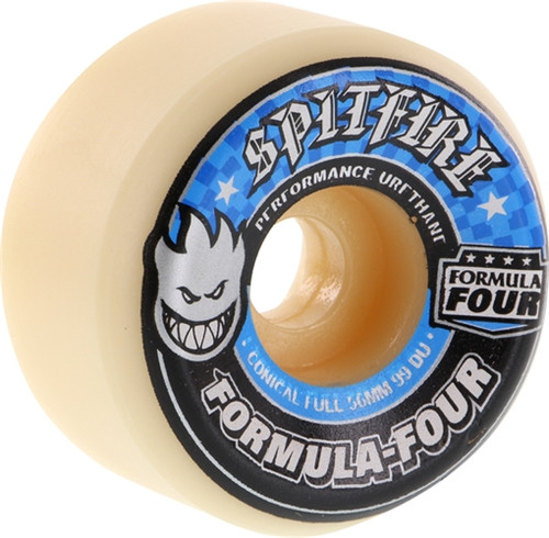 スケートボード Spitfire Formula Four 99D Conical 58mm Spitfire Formula 4 99D Conical Full 58Mm Wht W/Blue Skateboard