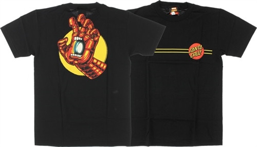 Santa Cruz Marvel Iron Man Hand Ss Tshirt Black M | Boardparadise.com