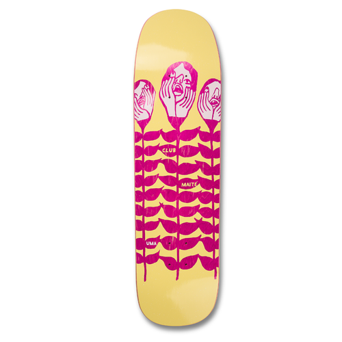 スケートボード UMA PREMATURE PERMACULTURE MAITE DECK Uma Abnormal Growth Maite Skateboard Deck Yellow 8.7 Shaped