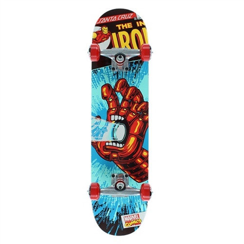 Santa Cruz Marvel Iron Man Hand Skateboard Complete Red Micro 28.5