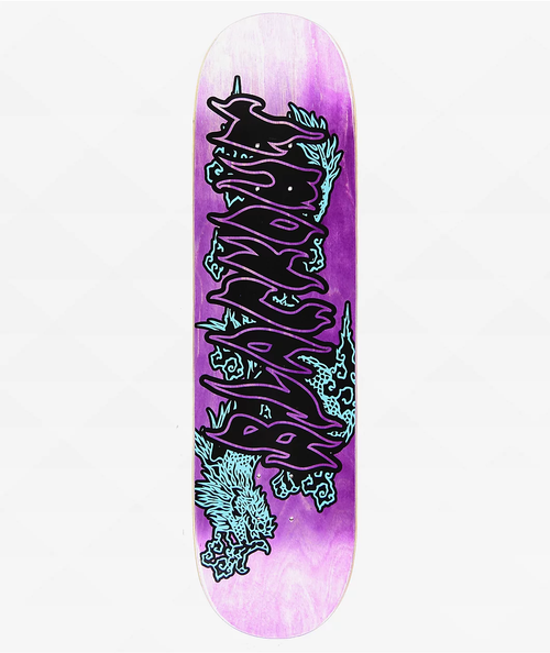 Blackout Neon Dragon Skateboard Deck Purple 8.25