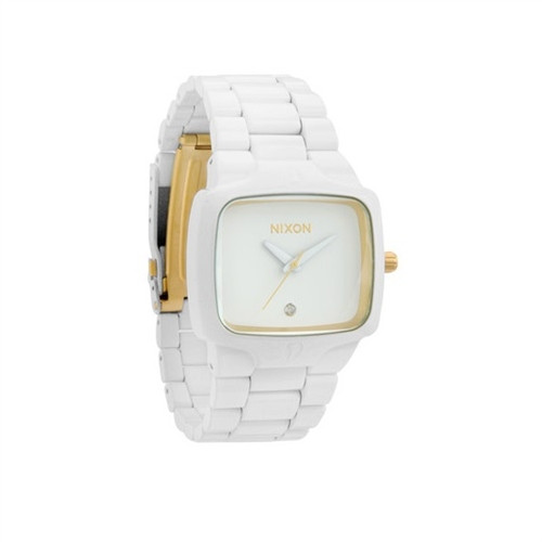 NIXON Player All White Gold Watch