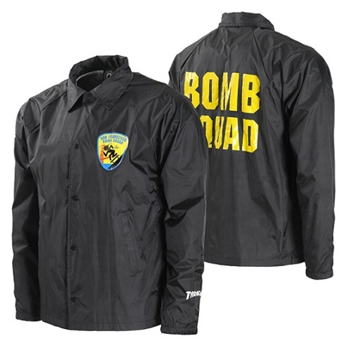 THRASHER サンフランシスコ ボムスクワッド コーチジャケット Thrasher Bomb Squad Coach Jacket Black S | Boardparadise.com