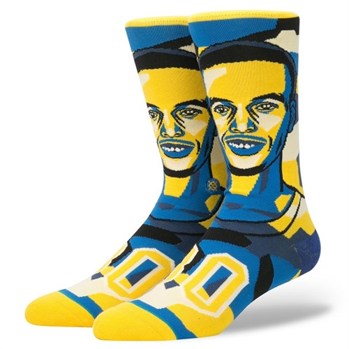 Stance Mosaic Curry Nba Mens Socks Yellow L (9-12) | Boardparadise.com