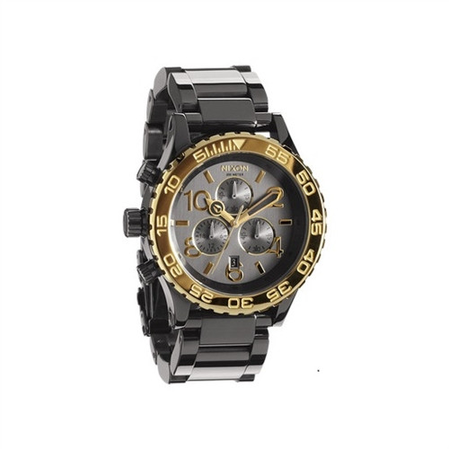 Nixon 42-20 Chrono Gun N Gold Watch | Boardparadise.com