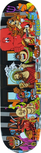 CLICHE LAST SUPPER 8.0×31.7 Cliche Last Supper Skateboard Deck-8.0 R7 W/ Mob Grip