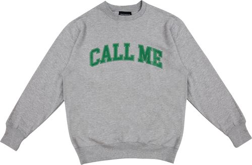 Call Me 917 Call Me Logo Crew Swt Medium Heather Grey