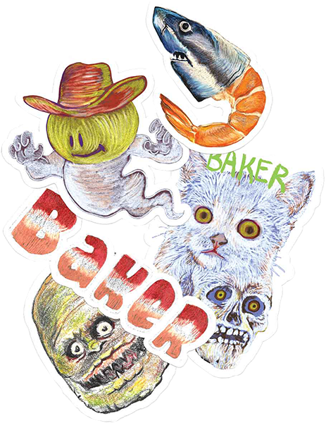 Baker Constructors 12/Pack Assorted Decals | Boardparadise.com