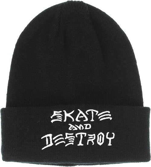 Thrasher Skate & Destroy Embroidered Beanie Black
