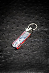 Genuine Ostrich Skin Key Tag