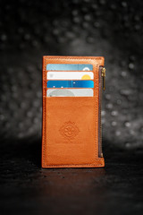 Genuine Goat Skin Cardholder w Zipper