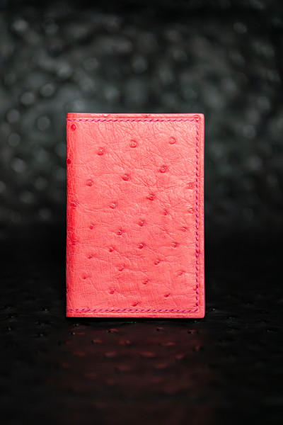 Genuine Ostrich leather cardholder