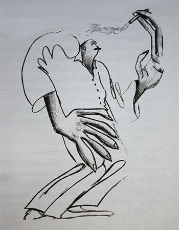 Ken Kesey illustration from One Flew Over the Cukoo's Nest