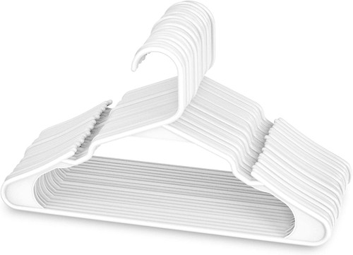 White plastic hangers