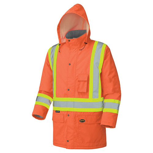 Hi-Vis 300D Winter Waterproof Safety Parka | Pioneer 5030/5031/5031BK   Safety Supply Canada