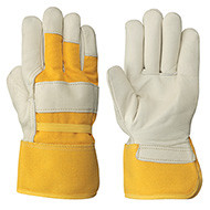 Cowgrain Glove - Yellow Back - Foam Lined Red Flannel (12Pk) | Pioneer 537FLRF   Safety Supply Canada