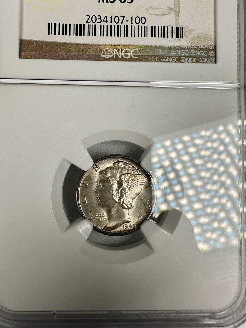 1945-D Mercury Dime NGC MS65 - Vibrant Original Toning Gem - Tommy