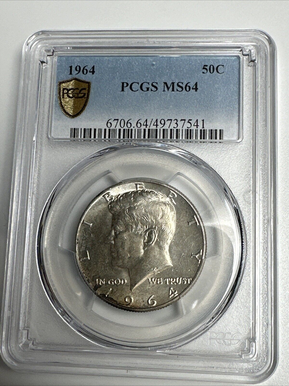 f*i様 1964年 ジョン・ケネディ PCGS MS64 銀90% 銅10% 1964 90% PCGS TruView Gold Shield Kennedy Half Dollar Amazing