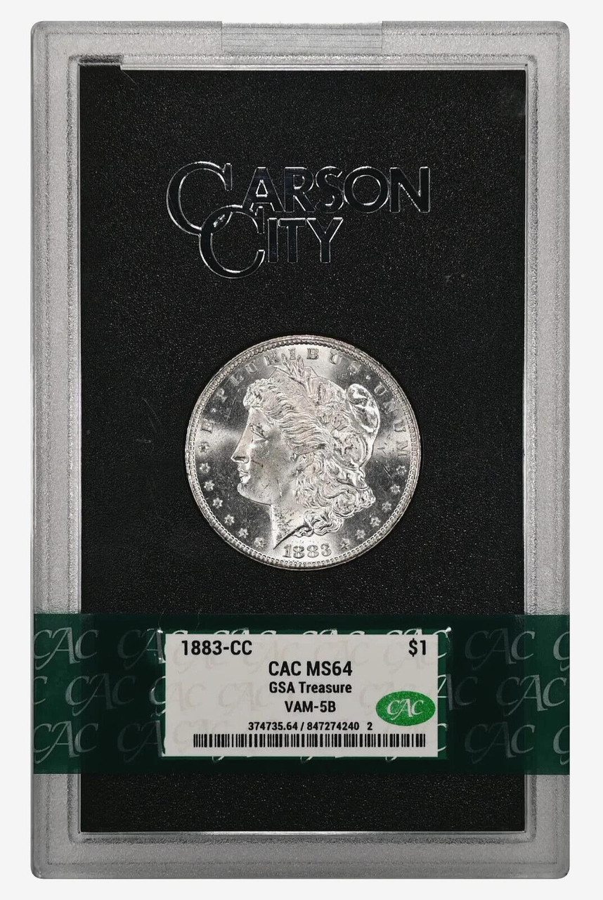 1883-CC Morgan Silver Dollar GSA VAM-5B CAC MS64 Carson City Mint 1883-CC Morgan Silver Dollar GSA VAM-5B CAC MS64 Carson City Mint