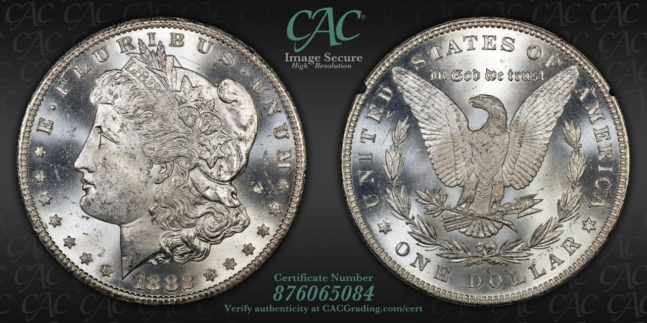 1882-CC Morgan Silver Dollar GSA MS63 CAC VAM-5 Carson City GSA