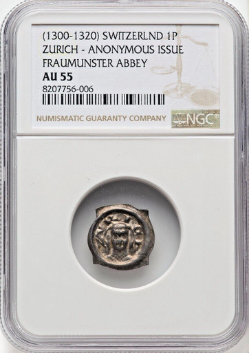 1300 - 1320 Switzerland 1P Zurich Fraumünster Abbey NGC AU55