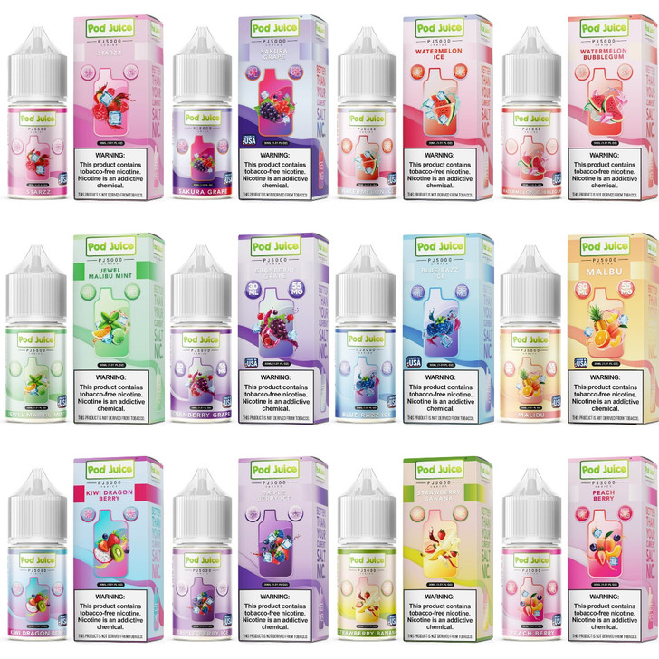 Pod Juice Salt PJ 5000 Series Tobacco Free Nicotine E-Juice 30ml 35MG