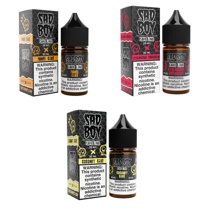 SadBoy Cakeline Synthetic Nicotine 30ml Salt E-Juice 28MG