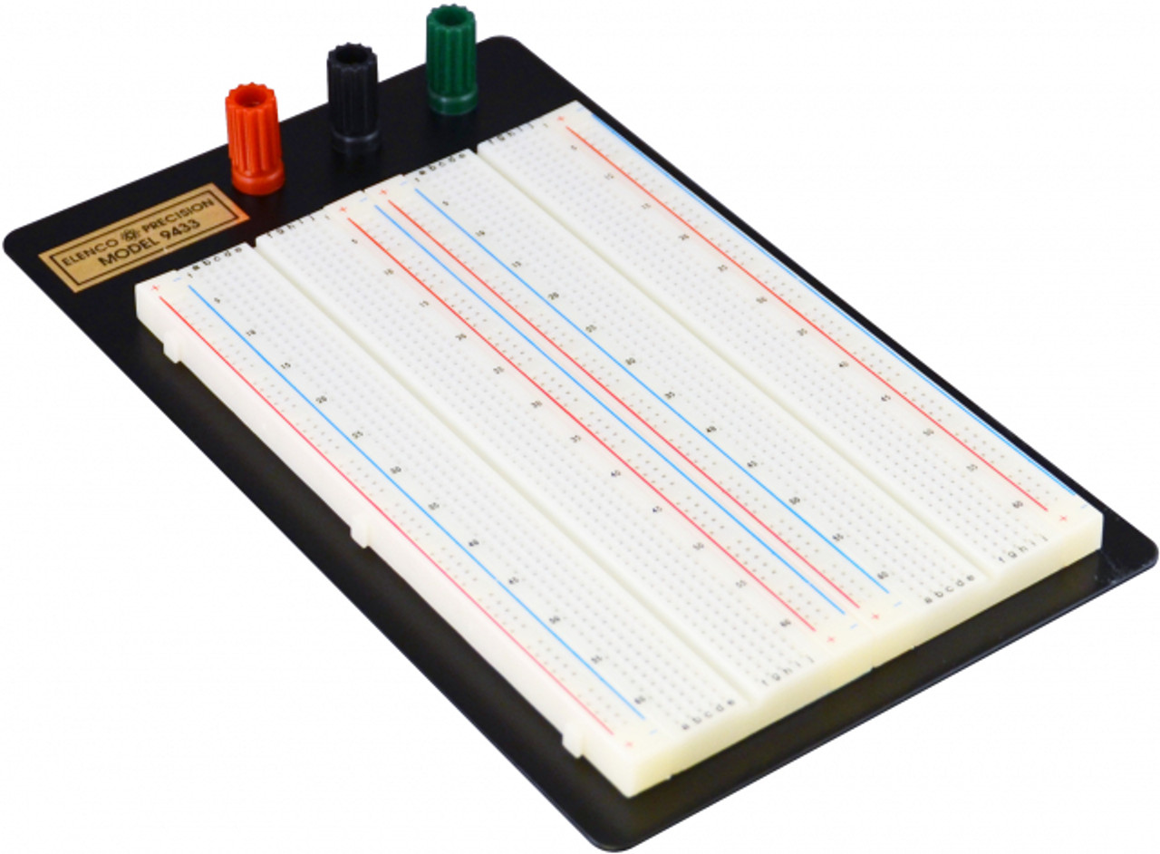 Elenco 1660 Tie Points - 252 Separate 5 Point Terminals, 8 Horizontal Bus Lines of 50 Test Points Each, Binding Posts Coded Black; Red and Green